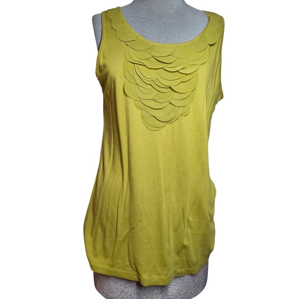 Green Cotton Tank Top Size Petite Large